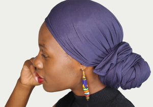 Head Wrap Soft Stretch Jersey Scarf Long Hair Turban Tie Headband HeadWrap for Women in Solid Colors by Jamgal - Jamgal